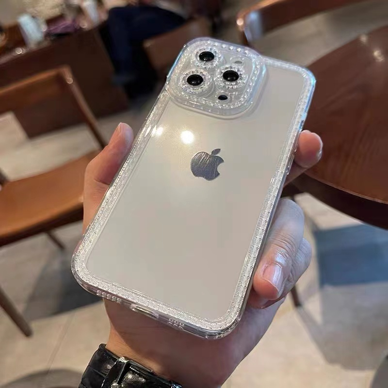 网红钻纹适用苹果13手机壳14pro透明iphone12硅胶套黑白12promax全包镜头iphone11软壳xs简约13pro女潮xr新款