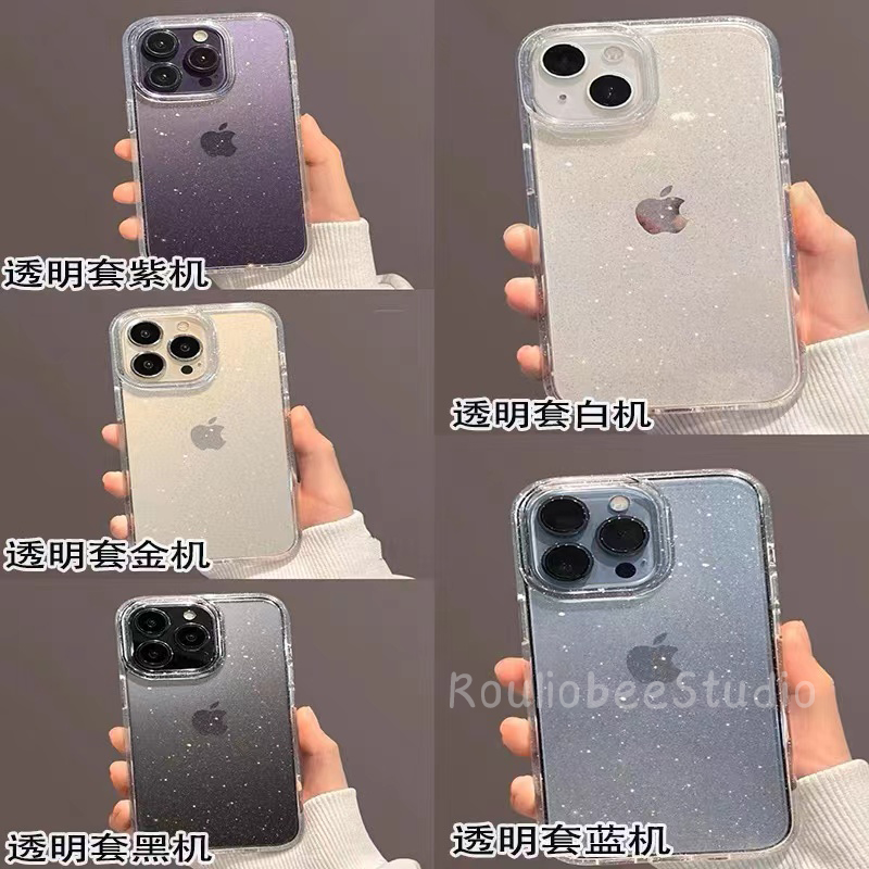 适用苹果14promax手机壳iPhone13新款14绝美细闪13PM透明14plus硅胶11简约12高级感14pro女神气质15防摔软套 - 图1