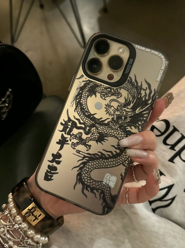 中国龙适用iPhone14promax苹果13手机壳12promax/11时尚彩银16全包xs高级感17pro防摔个性15promax创意保护套 - 图3