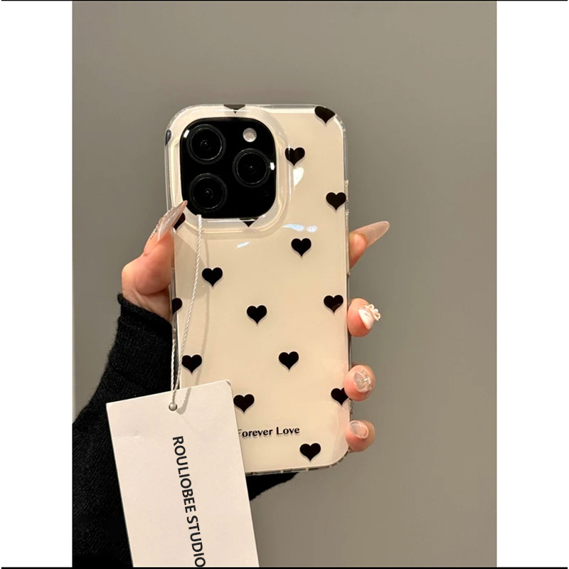 满屏爱心波点适用iPhone16pro手机壳13苹果15promax小众12华为p70新款创意vivoIQOOz9x小米14红米k80荣耀oppo - 图1