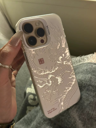 中国龙适用iPhone14promax苹果13手机壳12promax/11时尚彩银16全包xs高级感17pro防摔个性15promax创意保护套 - 图0