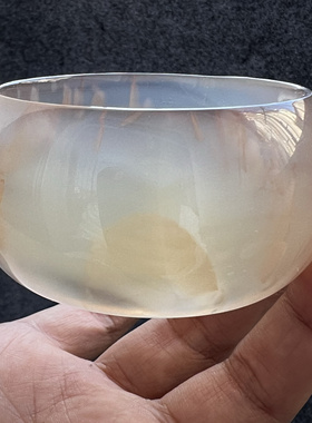 天然玛瑙手镯白龙纹玉镯花瓣玉髓原石打磨高冰加宽加厚60-36-9