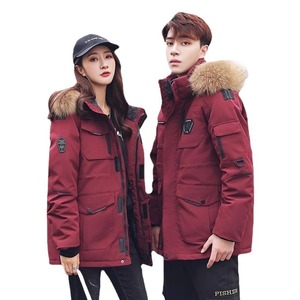 真维斯加厚工装外套情侣羽绒服