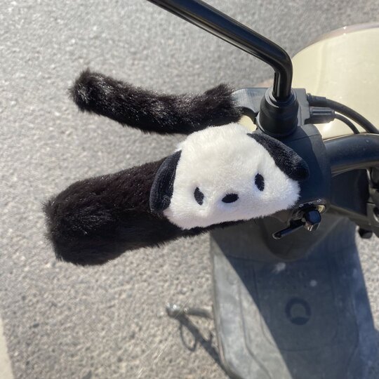 Electric handlebar cover winter plush motorcycle handlebar cover battery car warmer cute cartoon plush warm cycling
