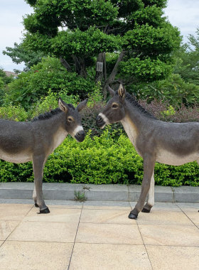 玻璃钢仿真毛驴雕塑农场驴肉火烧