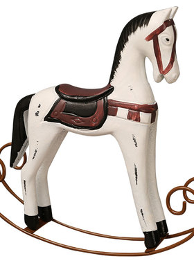 创意摇摆木马到成功招财摆件家居客厅红马一对套装桌面装饰品摆设