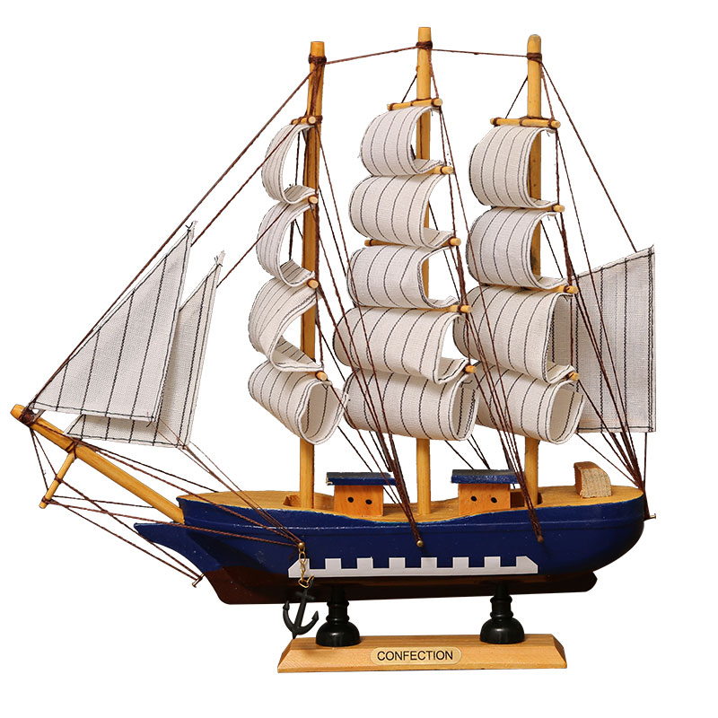 一帆风顺摆件小帆船模型桌面家居客厅酒柜书柜装饰品创意生日礼物 - 图3