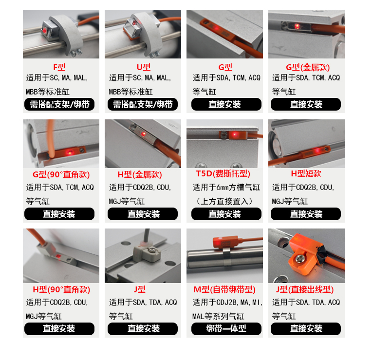 防水气缸磁性开关感应传感器d-a93-z73常开NPN二三线CS1-U-F-G-J - 图1