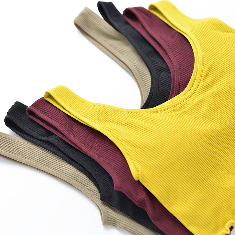 外穿背心式运动文胸，瑜伽室健身房带胸垫内衣木耳边纯色,淘宝优惠券,粉丝福利购,淘宝优惠卷