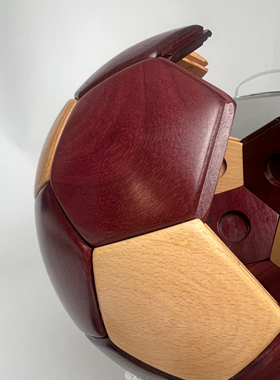 鲁班榫卯拼装足球儿童益智玩具实木客厅玄关摆件球迷周边