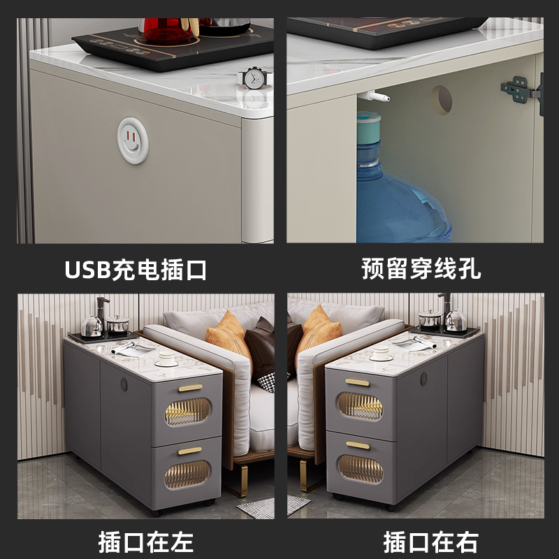 轻奢沙发边柜侧边柜家用客厅岩板小茶几简约现代角几可移动小边几 - 图3