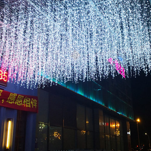 彩灯串灯闪灯满天星吊顶网红瀑布灯婚庆门头装饰冰条灯户外流苏灯 - 图0