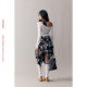 BeerBro retro sound sweet mix spring lyocell fake two-piece long-sleeved off-shoulder splicing T-shirt