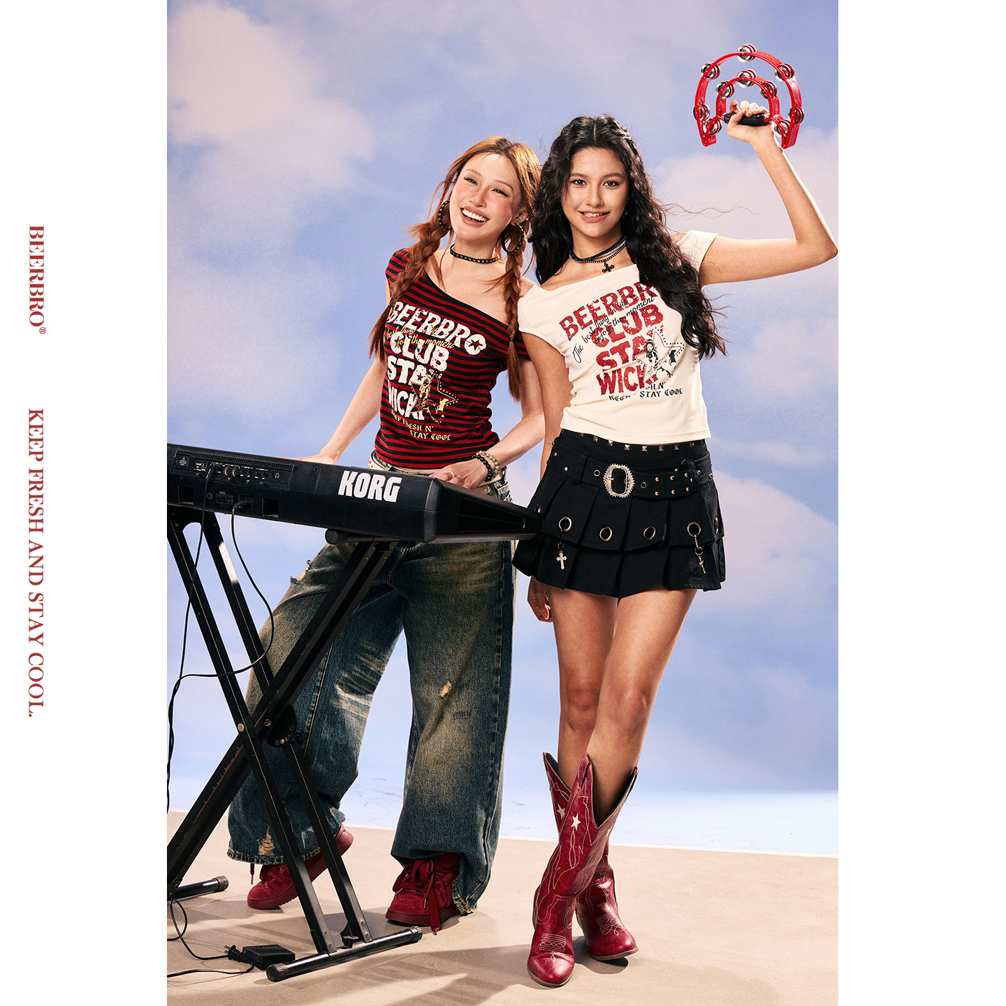 『复古声浪』辣妹斜肩两穿logo印花弹力短袖T恤 1/26 20:00上新,淘宝优惠券,粉丝福利购,淘宝优惠卷