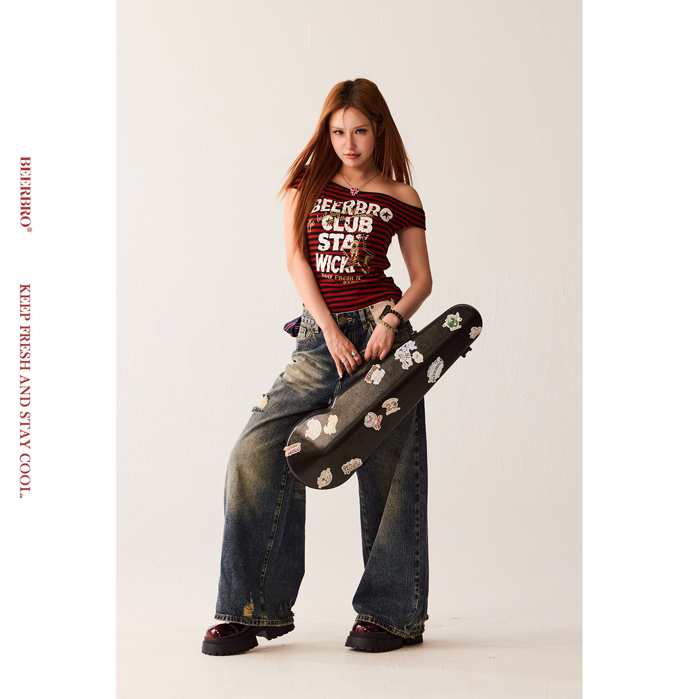 『复古声浪』辣妹斜肩两穿logo印花弹力短袖T恤 1/26 20:00上新,淘宝优惠券,粉丝福利购,淘宝优惠卷