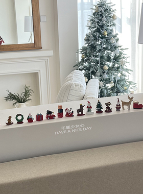 可爱卡通圣诞老人雪人公仔摆件儿童玩具装饰品桌面小摆件送礼物