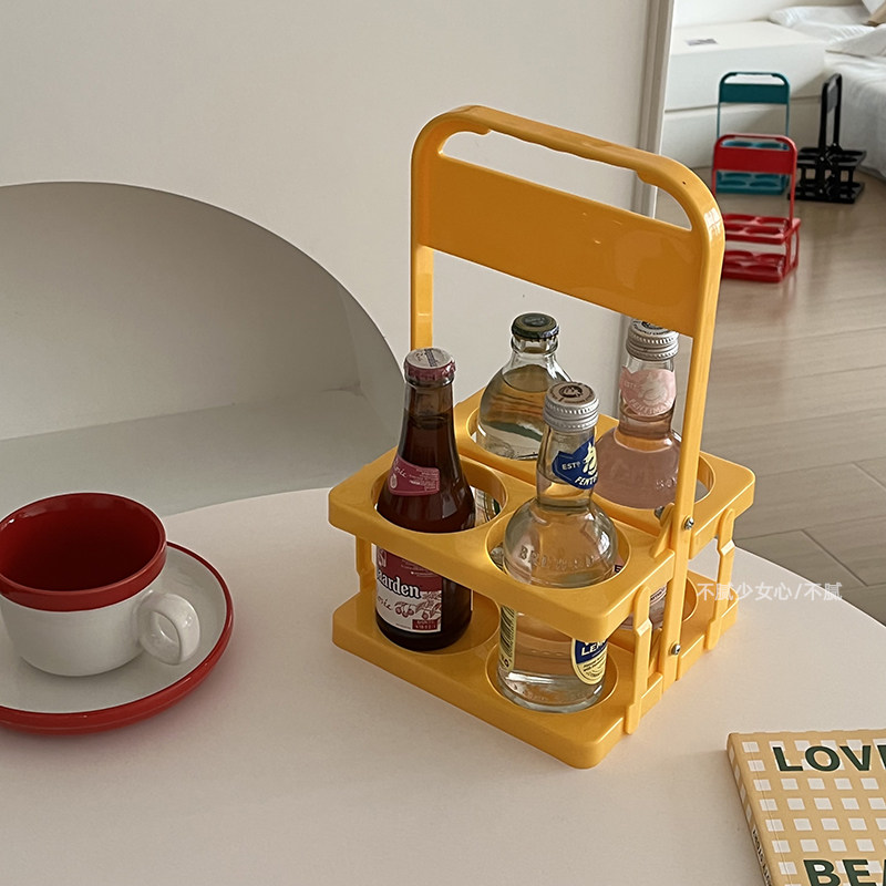 折叠饮料架ins法式复古杯架露营野餐置物架糖果色手提啤酒收纳架,淘宝优惠券,粉丝福利购,淘宝优惠卷