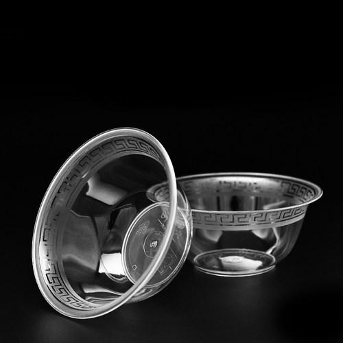 加厚一次性太空餐具航空水晶碗透明碗加厚硬质碗婚庆碗汤碗野餐碗 - 图0