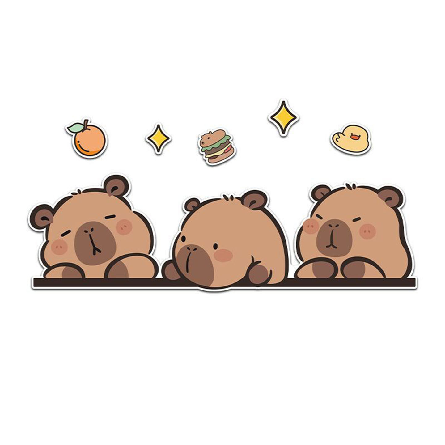 儿童房门贴床头布置创意雪弗板卡皮巴拉墙贴奶茶店装饰用品拼贴画,淘宝优惠券,粉丝福利购,淘宝优惠卷