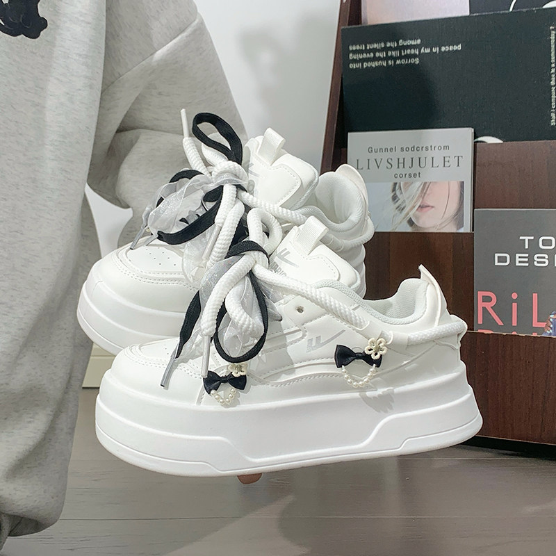 回力女鞋原创蝴蝶结厚底小白鞋女2025新款爆款百搭小众休闲板鞋子,淘宝优惠券,粉丝福利购,淘宝优惠卷