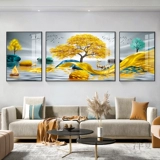 Легкая роскошная ландшафт Тройная живопись поперечная вышивка 2023 Новая линейная вышивка гостиная лосей лосей вышивка DIY Modern Style