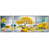 Легкая роскошная ландшафт Тройная живопись поперечная вышивка 2023 Новая линейная вышивка гостиная лосей лосей вышивка DIY Modern Style