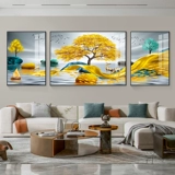 Легкая роскошная ландшафт Тройная живопись поперечная вышивка 2023 Новая линейная вышивка гостиная лосей лосей вышивка DIY Modern Style