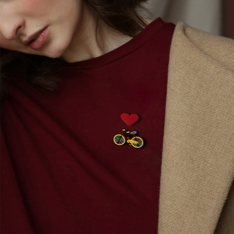 自行车胸针设计感小众高档精致衣服配饰别针徽章防走光爱心胸针扣,淘宝优惠券,粉丝福利购,淘宝优惠卷