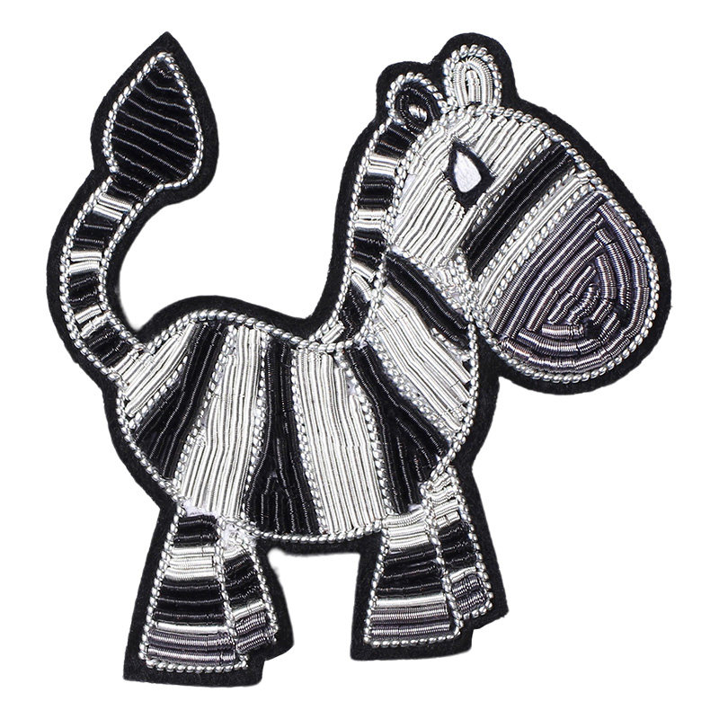 灵心造印度丝手工刺绣斑马胸针胸花配饰轻奢小众高档精致徽章别针,淘宝优惠券,粉丝福利购,淘宝优惠卷