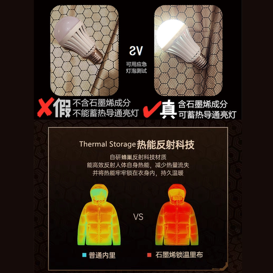 新款石墨烯里料羽绒服高档蓄热保暖发热面料防绒黑科技做服装布料