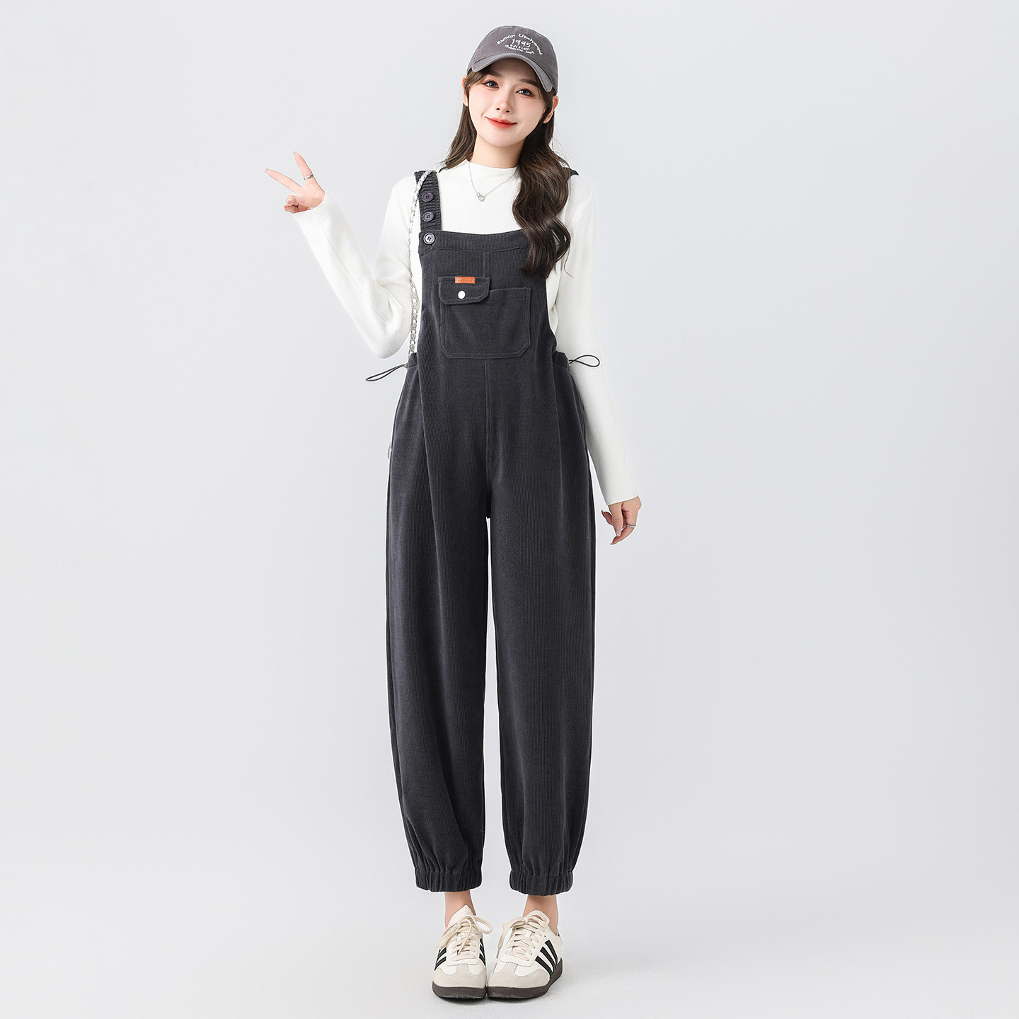 孕妇背带裤秋冬款2025新款加厚孕妇装外穿小个子灯芯绒免脱裤子女,淘宝优惠券,粉丝福利购,淘宝优惠卷