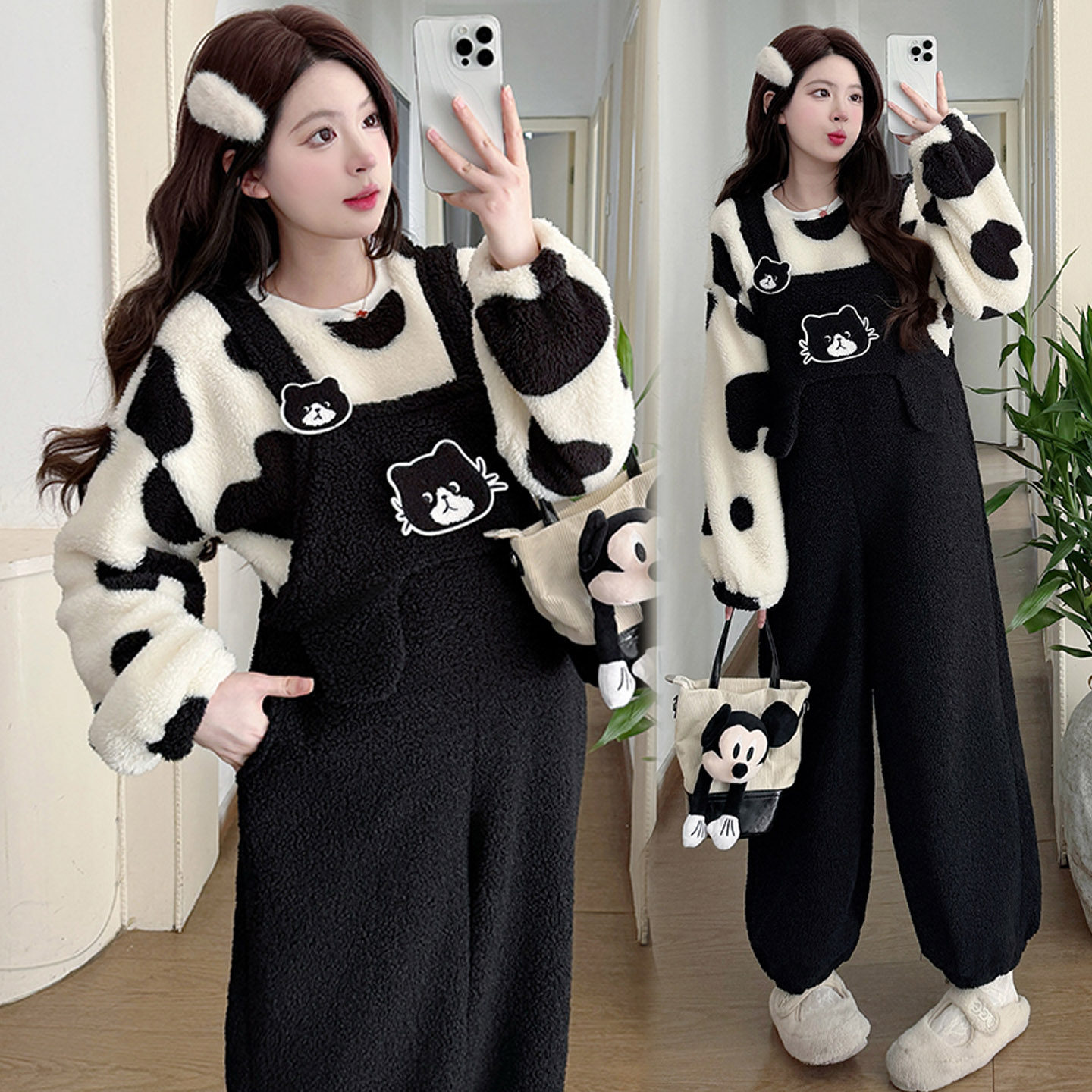 孕妇背带裤套装冬季新款孕妇装冬装加厚保暖加绒外穿休闲吊带裤子,淘宝优惠券,粉丝福利购,淘宝优惠卷