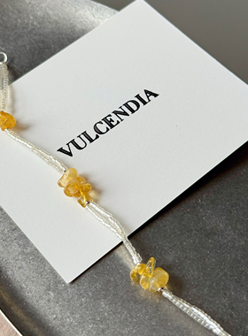 原创设计黄水晶手链叠戴串珠2025新款女款小米珠高级感天然水晶