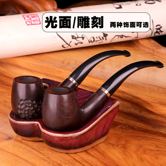 Burn-resistant and durable ebony solid wood pipe