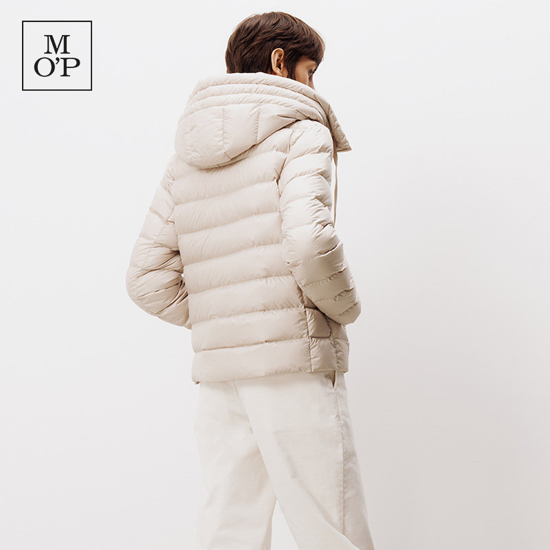 Marc O'Polo/MOP春季新款时尚白鹅绒连帽轻薄保暖羽绒服女士外套