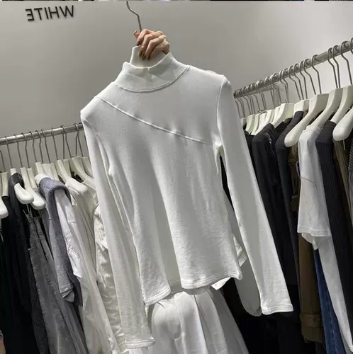 Дизайнерское бархатное базовое приятное телу зимнее термобелье, тренд сезона, высокий воротник, увеличенная толщина, в обтяжку, по фигуре