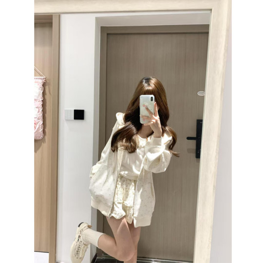 Sudadera floral extragrande con capucha para mujer