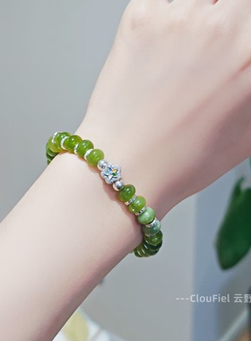 『新品浮力』s925纯银青提奶盖手串显白锆石手链小众独特新中式风
