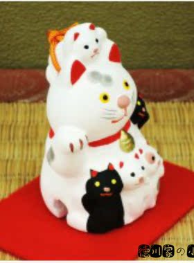 日本代购传统风京人形子福招财猫