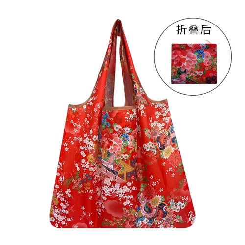 可折叠便携超市购物袋手提袋大容量妈咪包买菜包环保袋可定制印字 - 图0