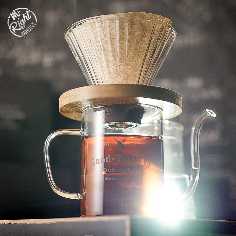 手冲咖啡壶套装家用煮咖啡器具 v60咖啡过滤杯细嘴小型滴漏玻璃式 - 图0
