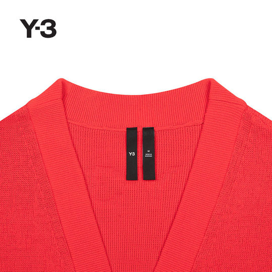 [季末折扣]Y3山本耀司情侣款秋冬季针织衫V领纽扣开衫毛衣IB4791