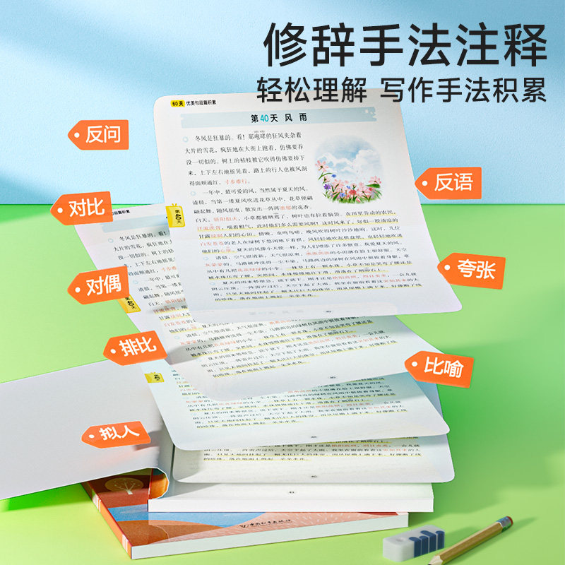时光学60天优美句段篇积累小学好词好句好段打卡计划本专项训练扩仿组词造句子修辞手法优美句子积累大全英语晨读美文语文晨诵晚读