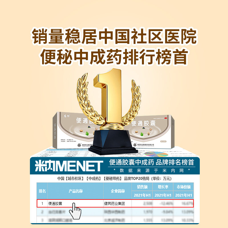 3盒龙牡润肠通便顽固便秘便通胶囊 健民肠胃用药