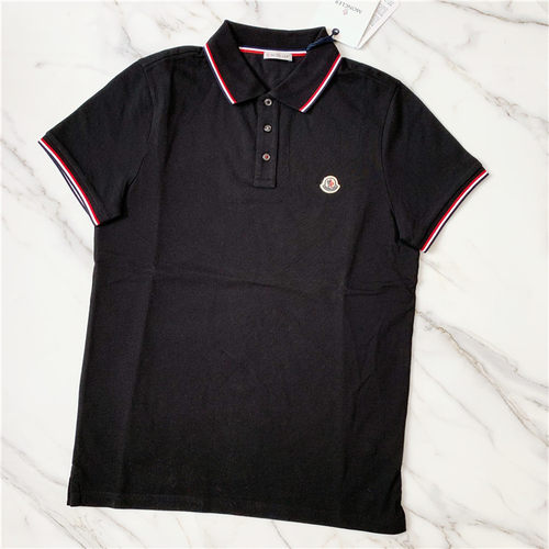 现货MONCLER/盟可睐男款短袖POLO衫蒙口半袖 - 图1