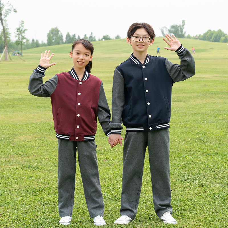 校服套装小学生英伦风初中高校服裤子班服男女儿童红色春秋款棉服