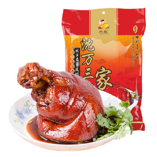 沈厅周庄特产沈万三家蹄猪蹄膀熟食真空600g猪肉卤味猪蹄酱肘子 - 图0