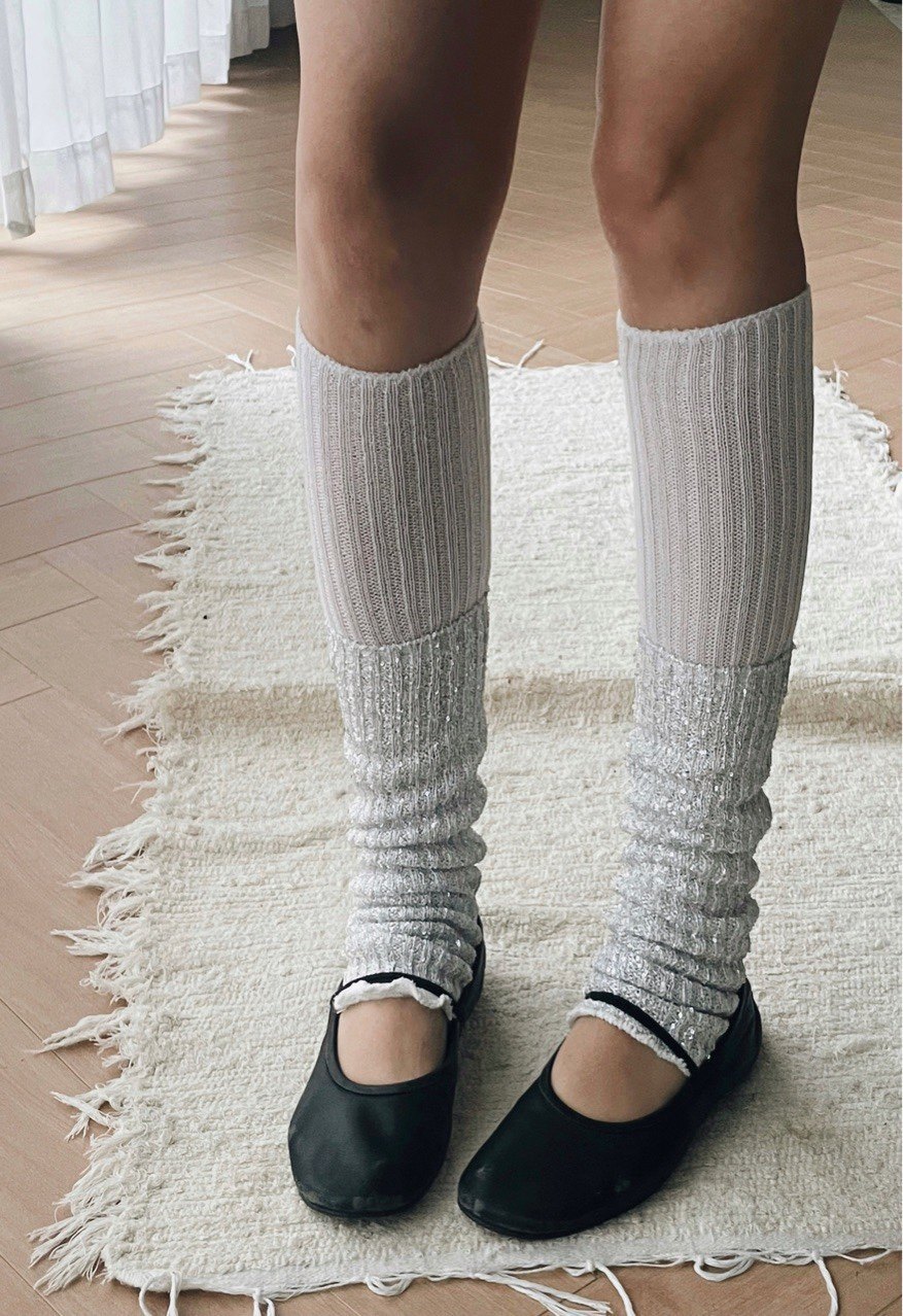 jennie同款小香风满绣亮片袜套袖套 双层羊毛混纺堆堆袜 时髦穿搭,淘宝优惠券,粉丝福利购,淘宝优惠卷