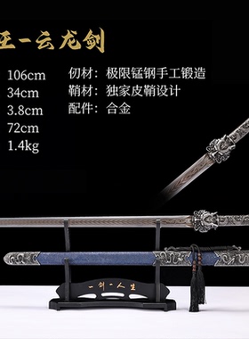 龙泉镇宅高锰钢龙王剑未开刃
