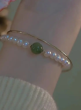 爆款珍珠青黛手链女高级感手环新款ins百搭转运珠送闺蜜女友礼物
